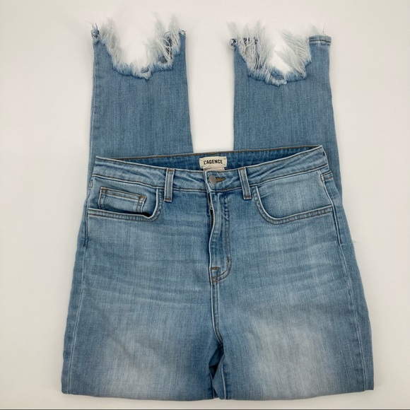 L’Agence High Line High Rise Tattered Hem Jeans 30 - Picture 15 of 16